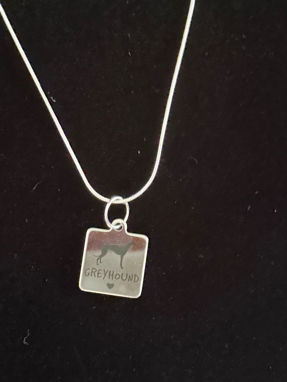 Greyhound Pendant Necklace - Silver Dog Breed Charm